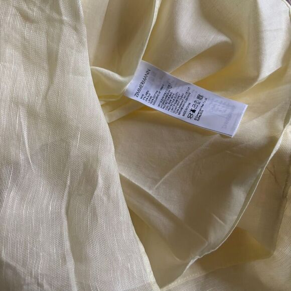 NWOT. $2950 ZIMMERMANN Harmony Applique Flower Mini Dress in Linen AU1, US4. - Picture 9 of 9